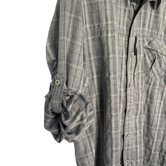 Mens Wrangler Outdoor Button Down Casual LongSleeve Gray Vents Quick Dry Size XL - Picture 3 of 9